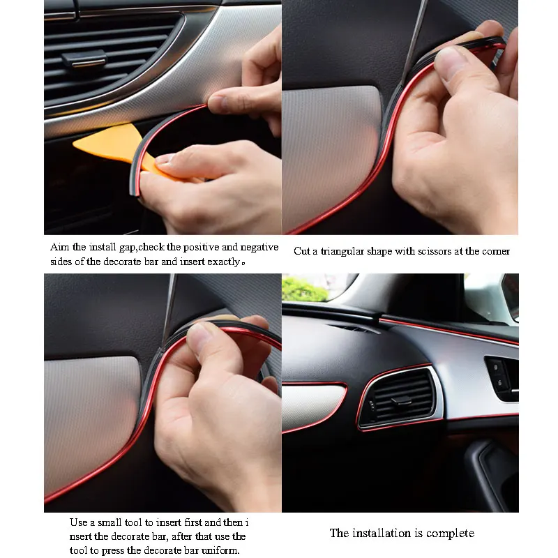 Гибкие наклейки для стайлинга автомобиля 5 м DIY декоративные чехол Bmw Audi Alfa Mercedes Amg