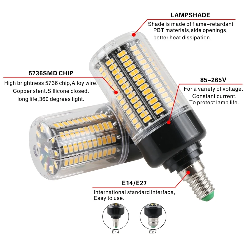 E27 E14 светодиодный лампы 3 5 Вт 7 9 12 15 20 хит продаж Светодиодный светильник 220V 110V