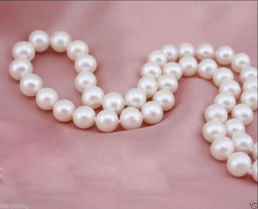 

9-10mm AAA White Akoya Cultured Pearl Necklace 14K Gold Clasp YYX01