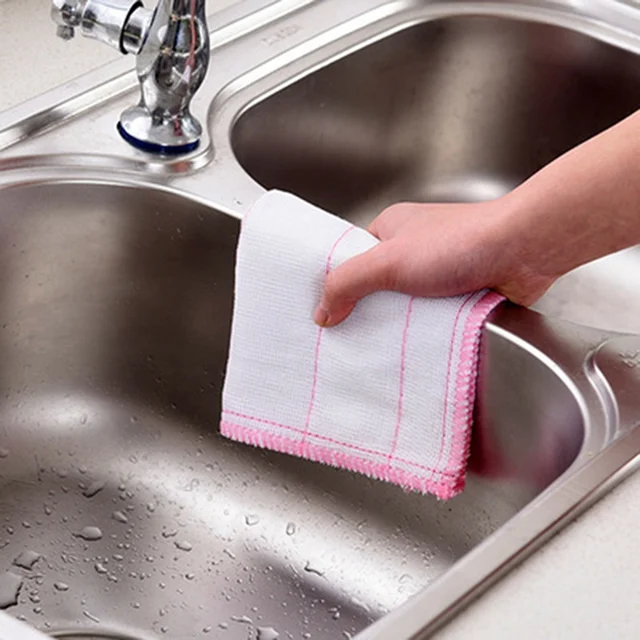 High Efficient ANTI GREASY White dish cloth,colorful Washing Dish Towel