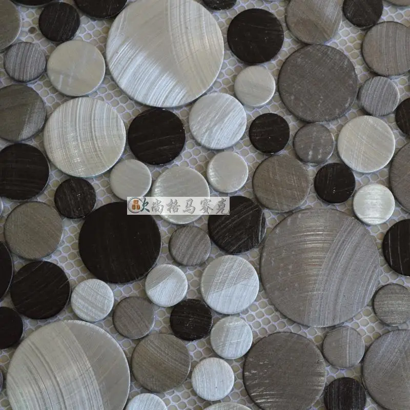 aluminum alloy metal mosaic tiles HMM1005 for backsplash kitchen wall sticker bathroom floor tile free shipping