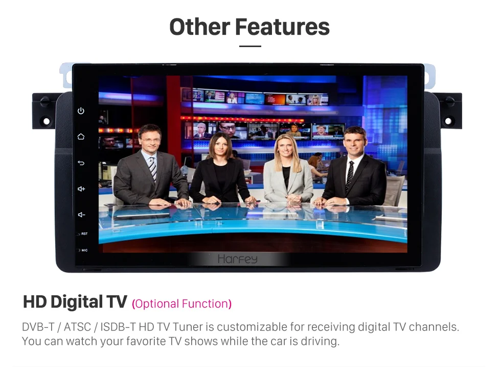 Best Harfey Android 8.0 9"Car multimedia player GPS navigation For BMW 3 Series M3 E46 316i 318i 320i 323i 325i support Bluetooth 22