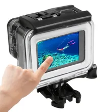 Для экшн-камеры GoPro HERO5 возможностью погружения на глубину до 30 м Водонепроницаемый защитный чехол-накладка из ПК и АБС-пластика Корпус Защитный чехол+ Сенсорная задняя крышка корпуса с базовым креплением на застежке и длинный винт