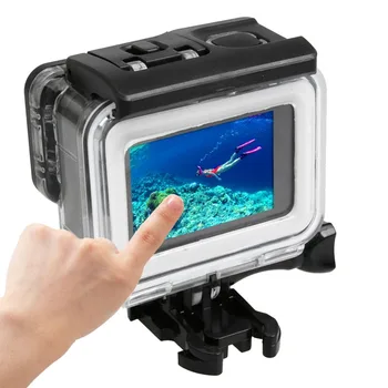 

For GoPro HERO5 30m Waterproof PC & ABS Housing Protective Case + Touch Back Cover with Buckle Basic Mount & Long Screw