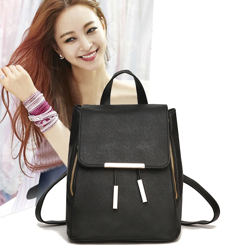 1 Pcs Women Lady Student Backpack PU Leather Fashion For Travel Dating