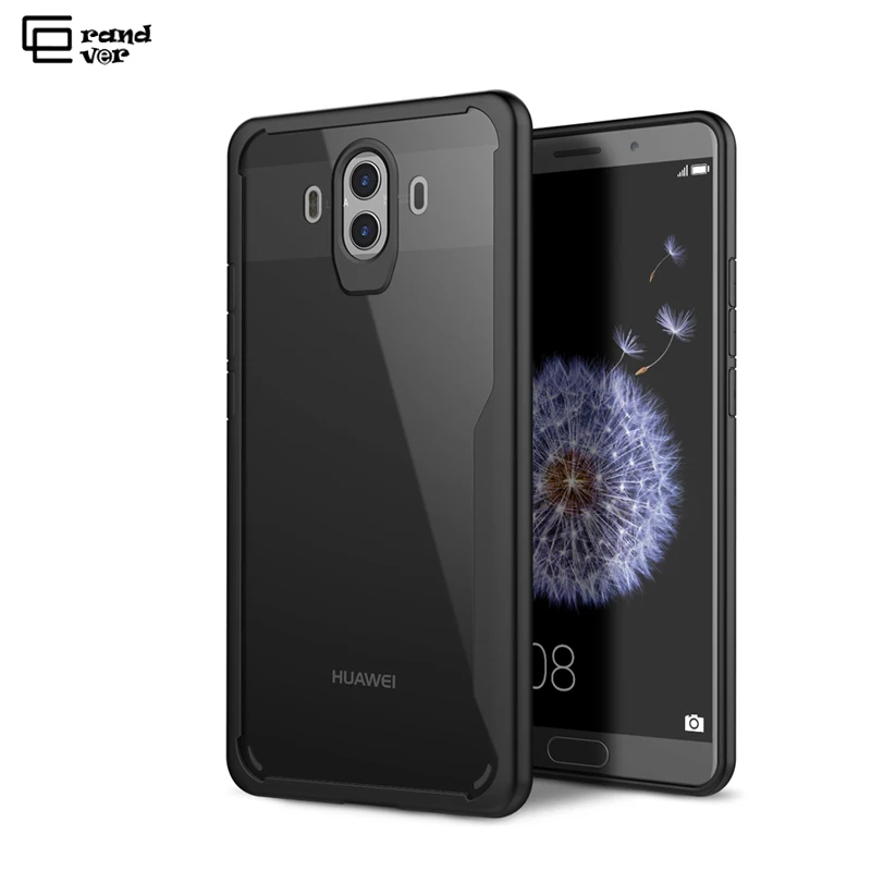 

GrandEver Luxury Soft Phone Case For Huawei Mate 10 Pro Cover For Silicone Transparent Back Plain Edge funda For Huawei Mate 10