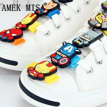 

23Pcs a Set Novelty Cartoon PVC Shoe Decorations Casual/Sports Shoe Shoelace The Avengers and Super hero Charms Accessories M426