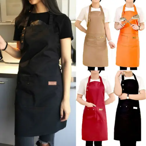 Waterproof Apron 2019 NEW Men Women Waterproof Chef Apron Cooking Kitchen Double Pocket Apron