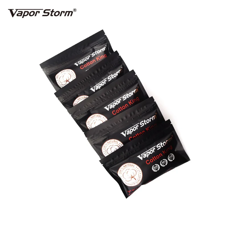 Healthy Organic Vapor Storm Cotton King Coil Wick Heating Wire Cotton 10 Strips 100% Tasteless RDA Cotton vs Cotton Bacon 07