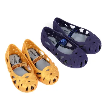 

Mini Melissa garden Girls Sandals 2019 Jelly Shoes Waterproof Sandals Girls Roman Sandals Breathable Beach Shoes Princess Shoes