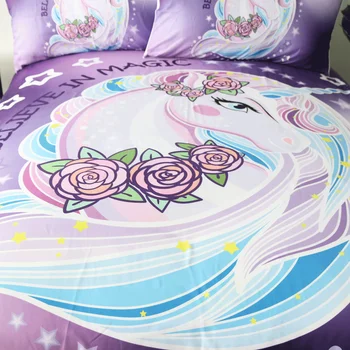 Unicorn Rose Floral Bedding Set