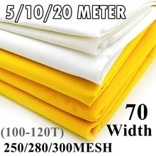 5/10/20 mètre 100/110/120 T sérigraphie maille 70 CM largeur 250/280/300 M blanc jaune Polyester sérigraphie maille tissu