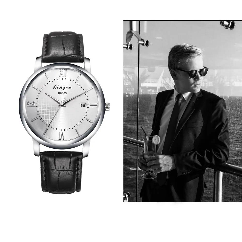 

Men Retro Design Leather Band Analog Alloy Quartz Wrist Watch skmei clock box montre homme Christmas gift_12.12