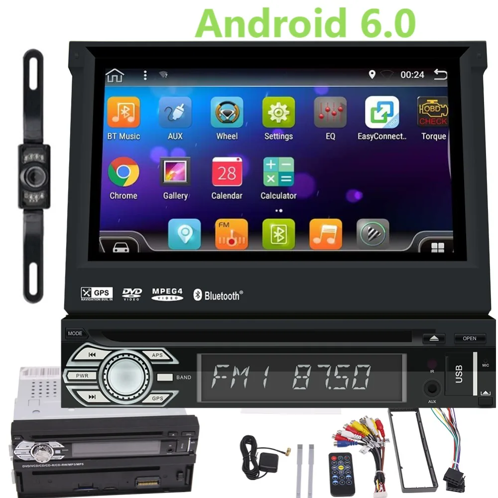 

EinCar 7 Inch Capacitive Touch Screen Car DVD Player Android 6.0 2 Din Vehicle Stereo GPS Navigation In Dash Bluetooth Headunit