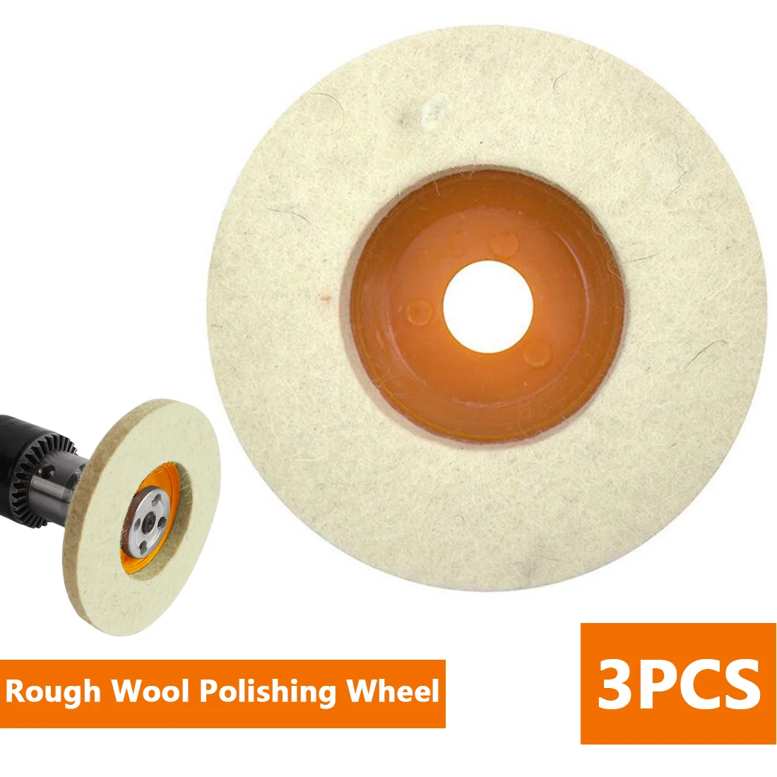 

4 Inch Wool Polishing Pads 3pcs 100mm Buffing Angle Grinder Wheel Felt Polishing Disc Pad Set for Metal Abrasive Rotary Tool