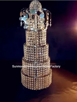 

New design tall crystal ball arms crystal candelabra stand for wedding decoration