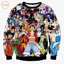 ISTider Осень-зима Для мужчин/Для женщин кофты 3D Graphic Sweatshirt принт аниме Одна деталь пуловер с капюшоном осень верхняя одежда