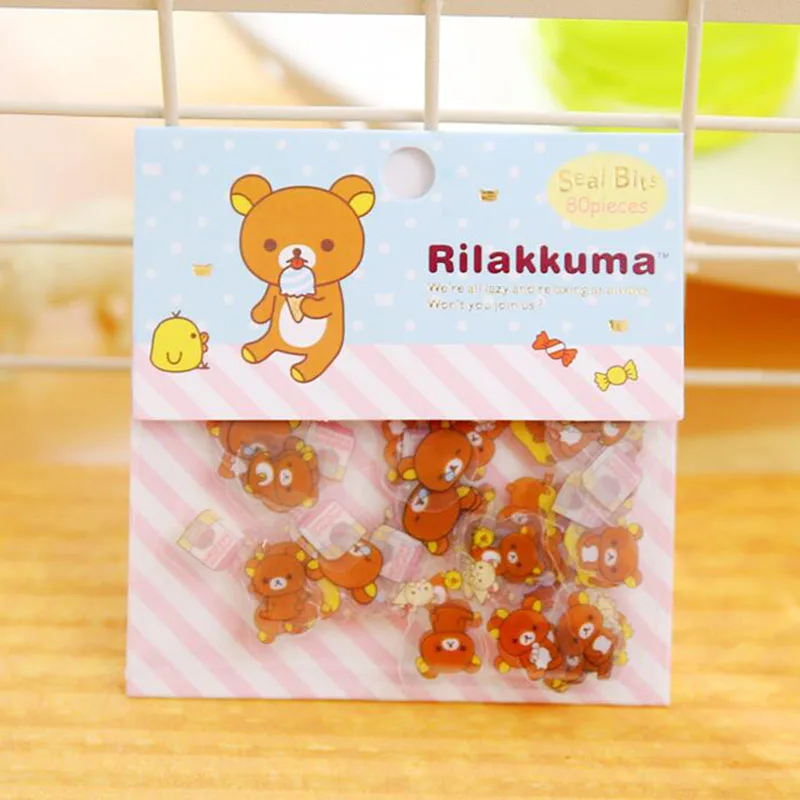 80 шт./партия милый мини-бумажный стикер Rilakkuma сумка Diy Дневник украшения для ежедневника стикер альбом Скрапбукинг Kawaii канцелярские принадлежности