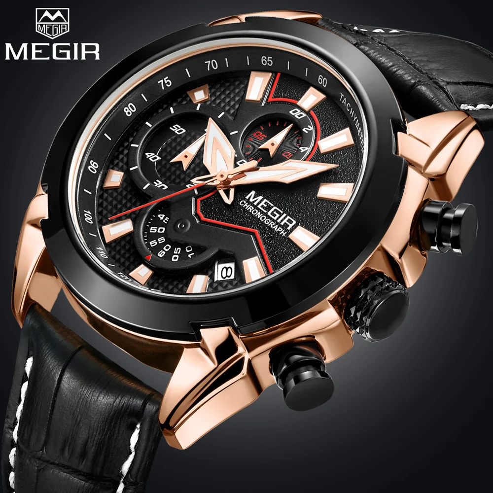 

2018 MEGIR Luxury Brand Man Quartz Watches Mens Fashion Sport Watch Men Multifunction Waterproof Wristwatch Relogio Masculino