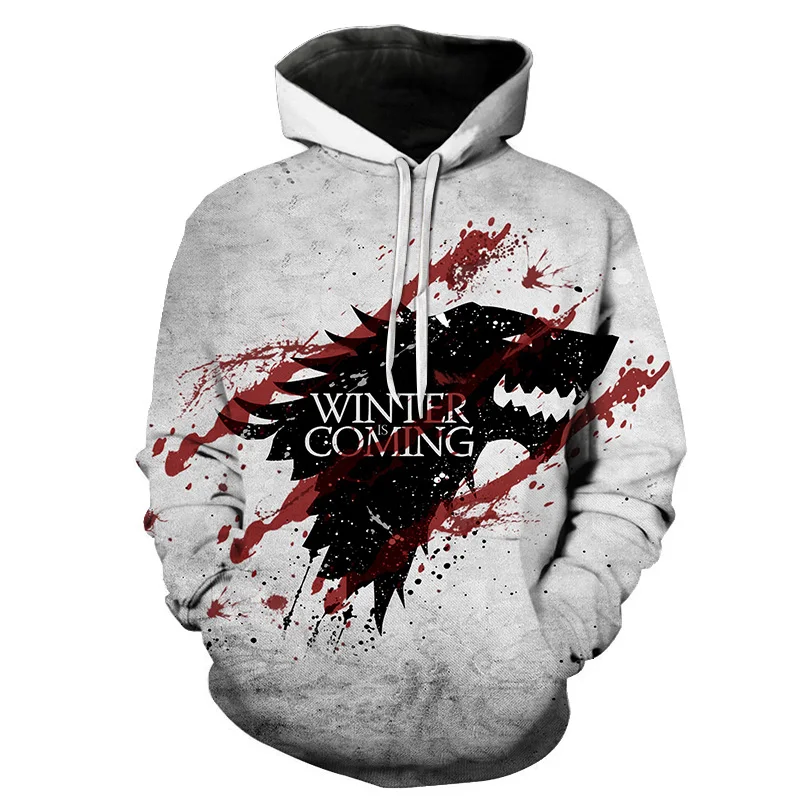 New Movie Game of thrones Hoodie Men Women All characters Cosplay 3d Sweatshirts Hoodies Casual Men Streetwear Pullover 6XL