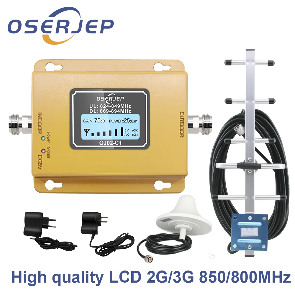 

Gain70dB CDMA Signal Amplifier LTE Band 5(850 CDMA) GSM CDMA 850MHz Mobile Phone Signal Booster Repeater + yagi Antenna