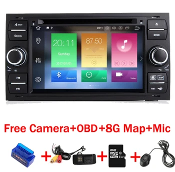 

4G+32G 8 Core 7 inch 2 din Android 8.1 Car DVD Player for Ford Focus Kuga Transit Fusion GALAXY 4G Wifi Bluetooth Free map OBD