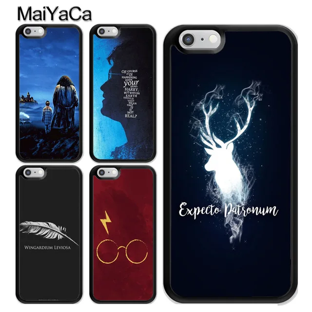 MaiYaCa Гарри Поттер EXPECTO PATRONUM олень Для iPhone 4S 5S 6S 7 8 Plus X XR XS MAX черный мягкий чехол для