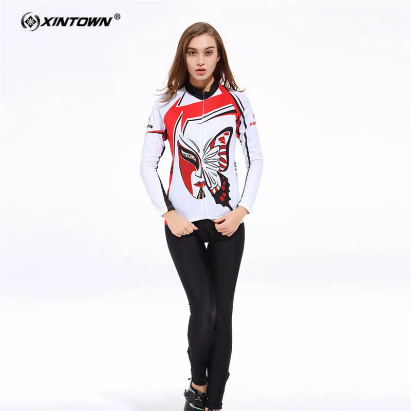 XINTOWN Anti sweat Butterfly Long Sleeve font b Cycling b font font b Jersey b font