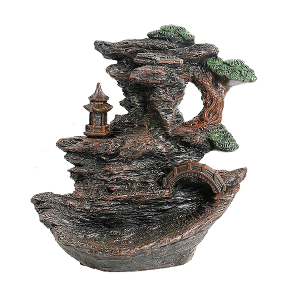 

Resin Mountain Shape Smoke Waterfall Backflow Incense Burner Censer Holder Decor Aromatherapy Furnace Aromatic Office Home Craft