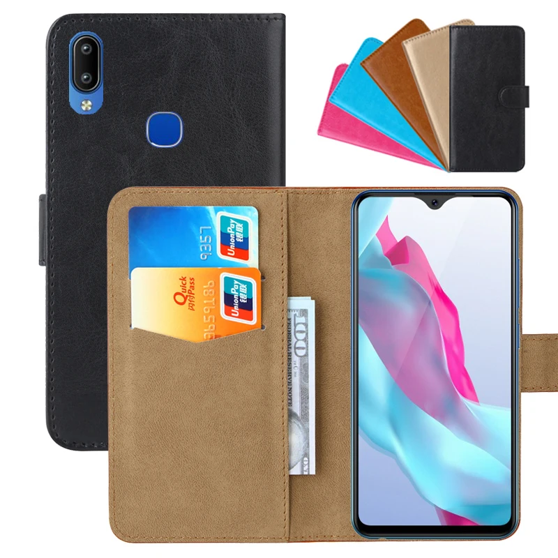 

Luxury Wallet Case For Vivo Y93 Lite PU Leather Retro Flip Cover Magnetic Fashion Cases Strap