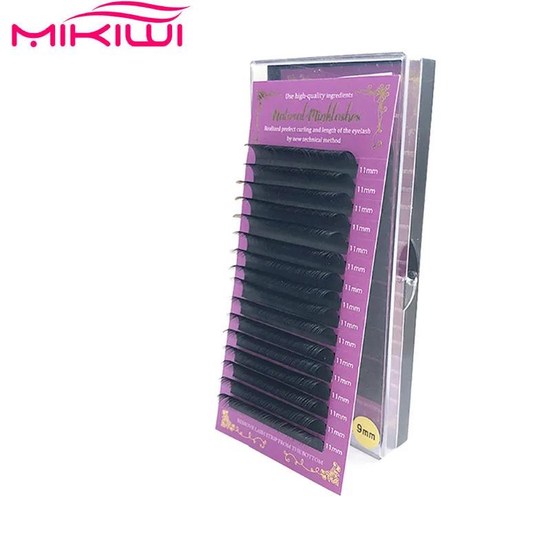 

MIKIWI High qualityD curl eyelash extension mink eyelashes extension Natural eyelashes fake false eyelashes maquiagem cilios