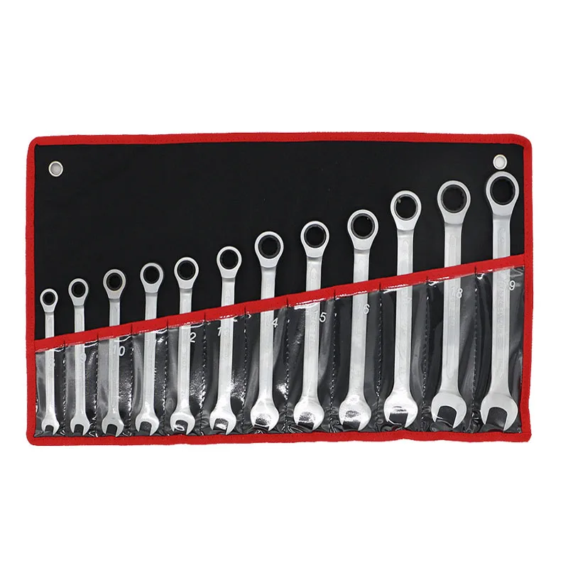 12pcs/set 8 19mm universal wrench Combination Ratchet Wrench Tool Set
