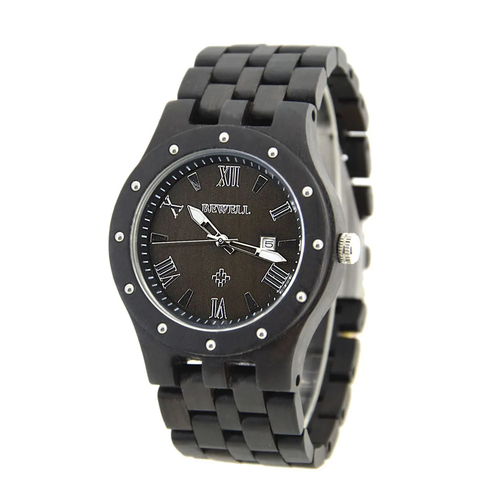 

Man Calendar Bracelet Quarts Watches Male Handmade Wooden Business Watch horloges mannen saat