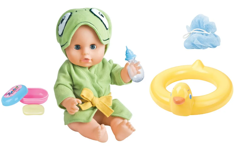 12" Washable Vinyl Doll Bath Set Adora Newborn Baby Drink and Pee for