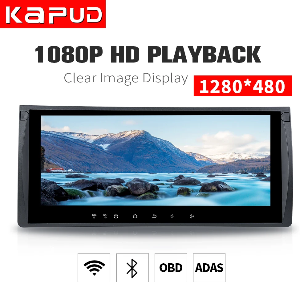 Cheap Kapud Android 9.0 Wifi Quad Core Large Screen GPS 1080P Car DVD Player Full Touch for BMW E39 Navigation 1996-2007 Series 5