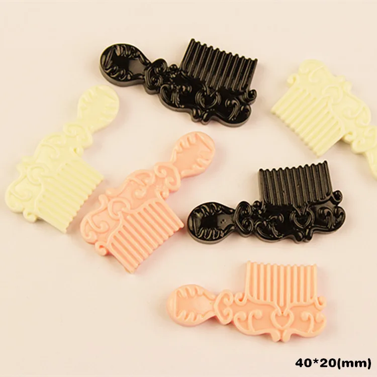 50pcslot Cute flat back resins comb 40*20mm kawaii cabochons crafts DIY home wedding decorations