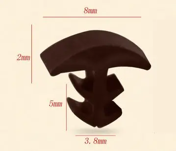 5 м/лот ПВХ деревянные двери Краш бар Артикул окна двери и окна уплотнение поездки ветрозащитный слот для карт 20 различных размеров - Цвет: type20