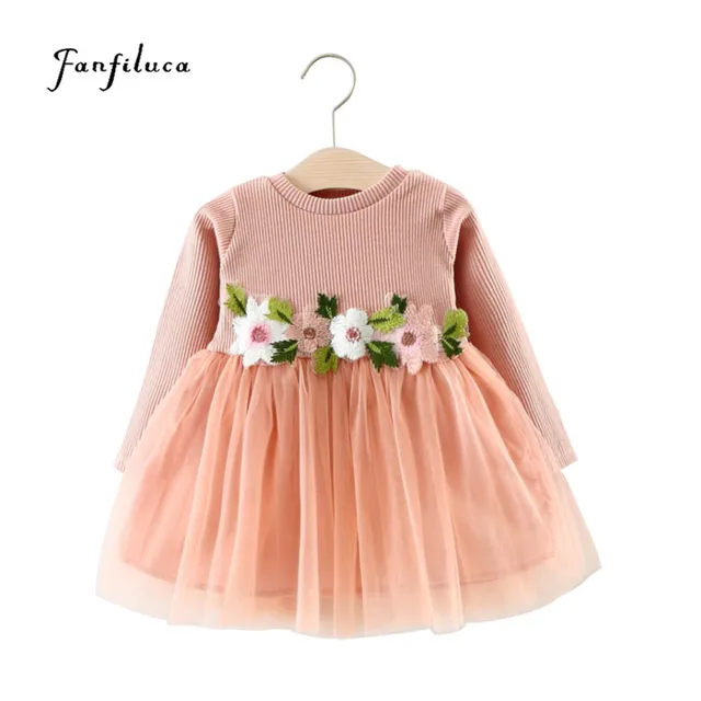 Fanfiluca Baby S Clothes Long Sleeve Children Dress Autumn Fanfiluca Baby S Clothes Long Sleeve Children Dress Autumn Flower Knitted Sweater Tutu Toddler