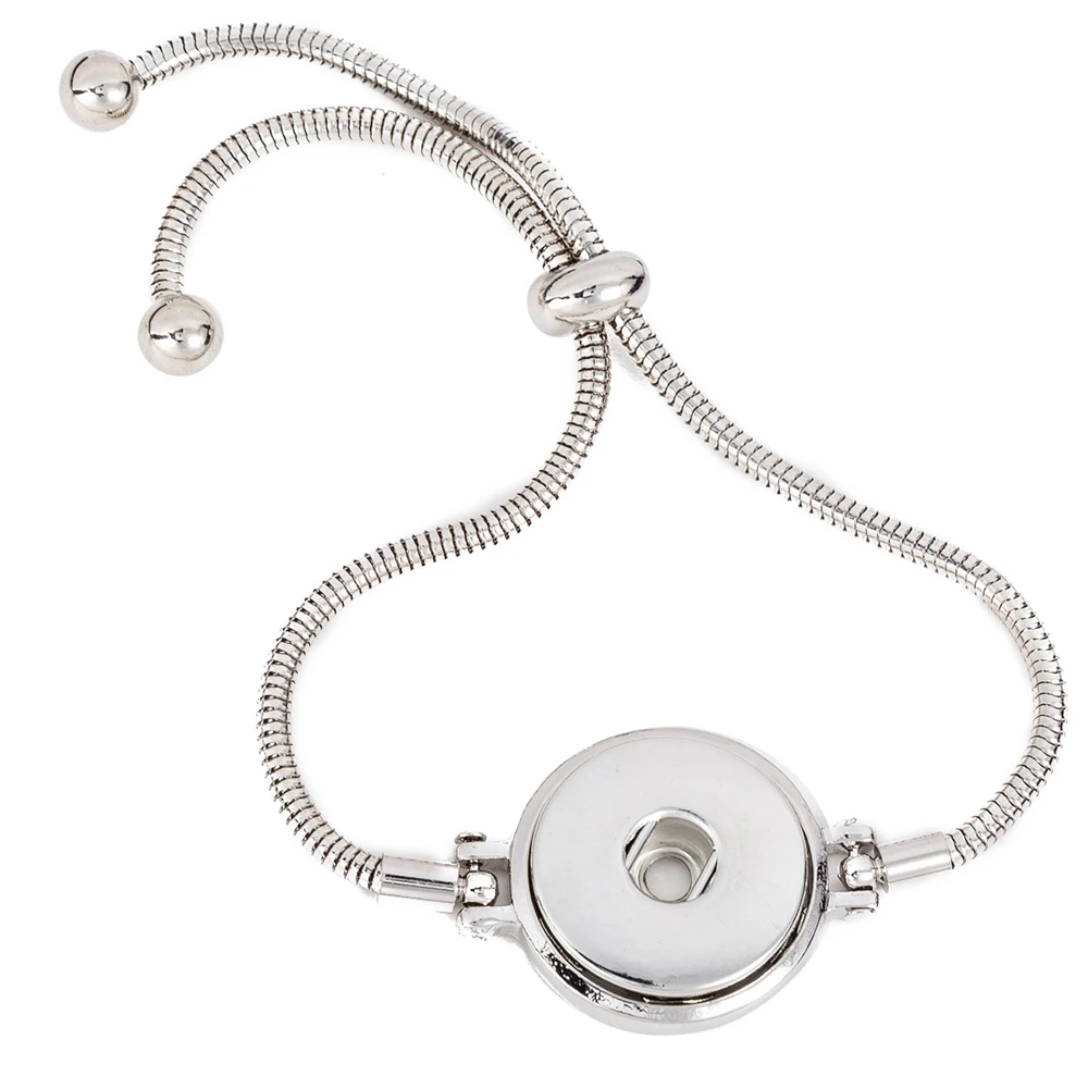 

2018 Adjustable Women Jewelry Snap Jewelry Newest Vintage 18mm Metal Snap Button Bracelet TB9014