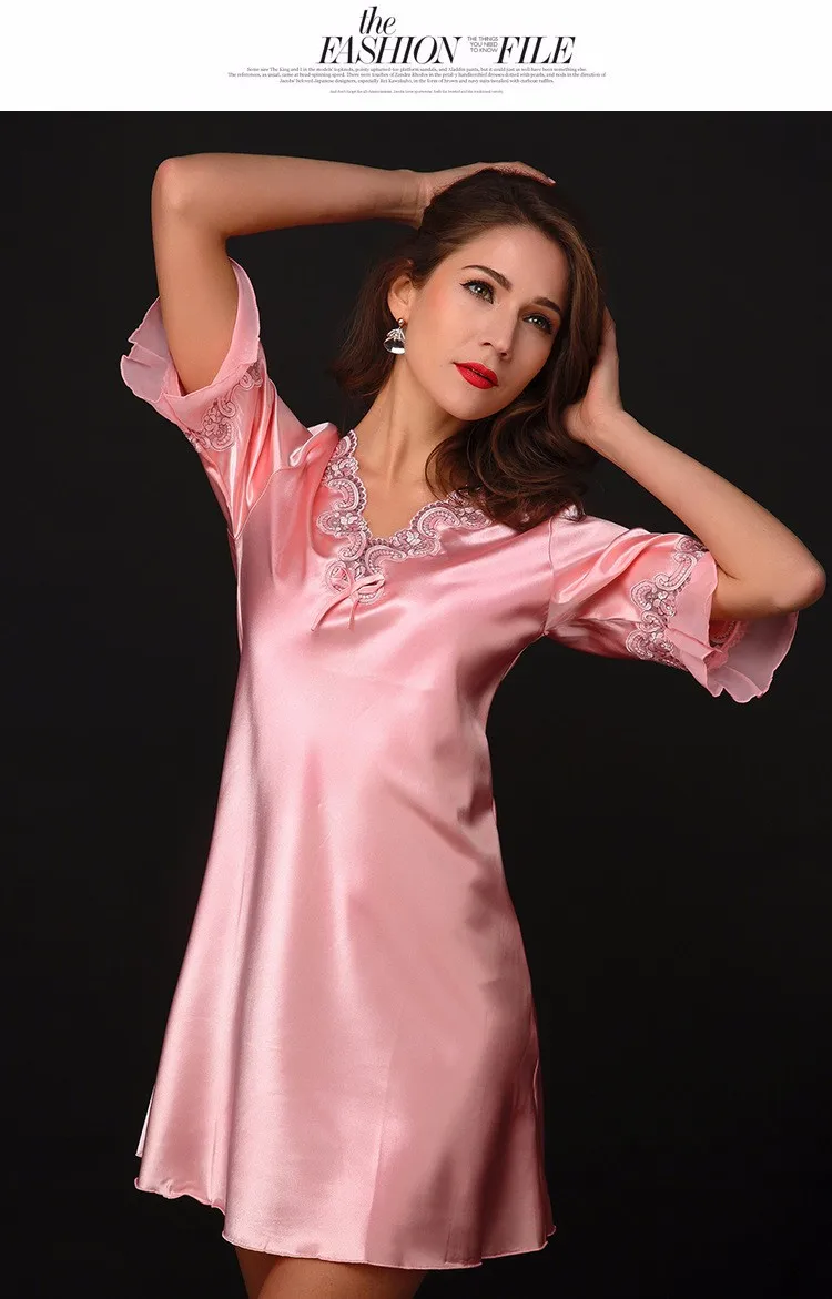 Новое поступление, женская шелковая ночная сорочка, сексуальное платье для сна, Модный мягкий материал, хорошо изготовленный эксклюзивный для женщин