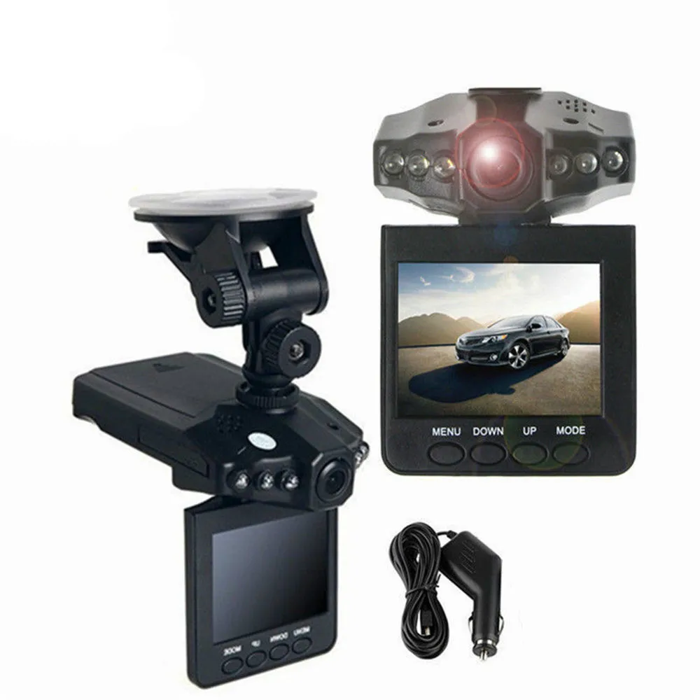 2.4 Inch Car Camera DVR 270 Degrees Whirl Dash Cam LED IR Light Vehicle Road Dash Video Recorder Black