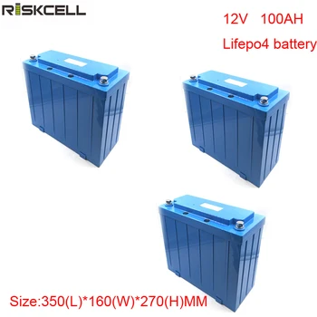 

No taxes 3pcs/lot Deep Cycle Rechargeabl Lifepo4 12V 100ah battery for Motor Home/Solar RV/camping caravan