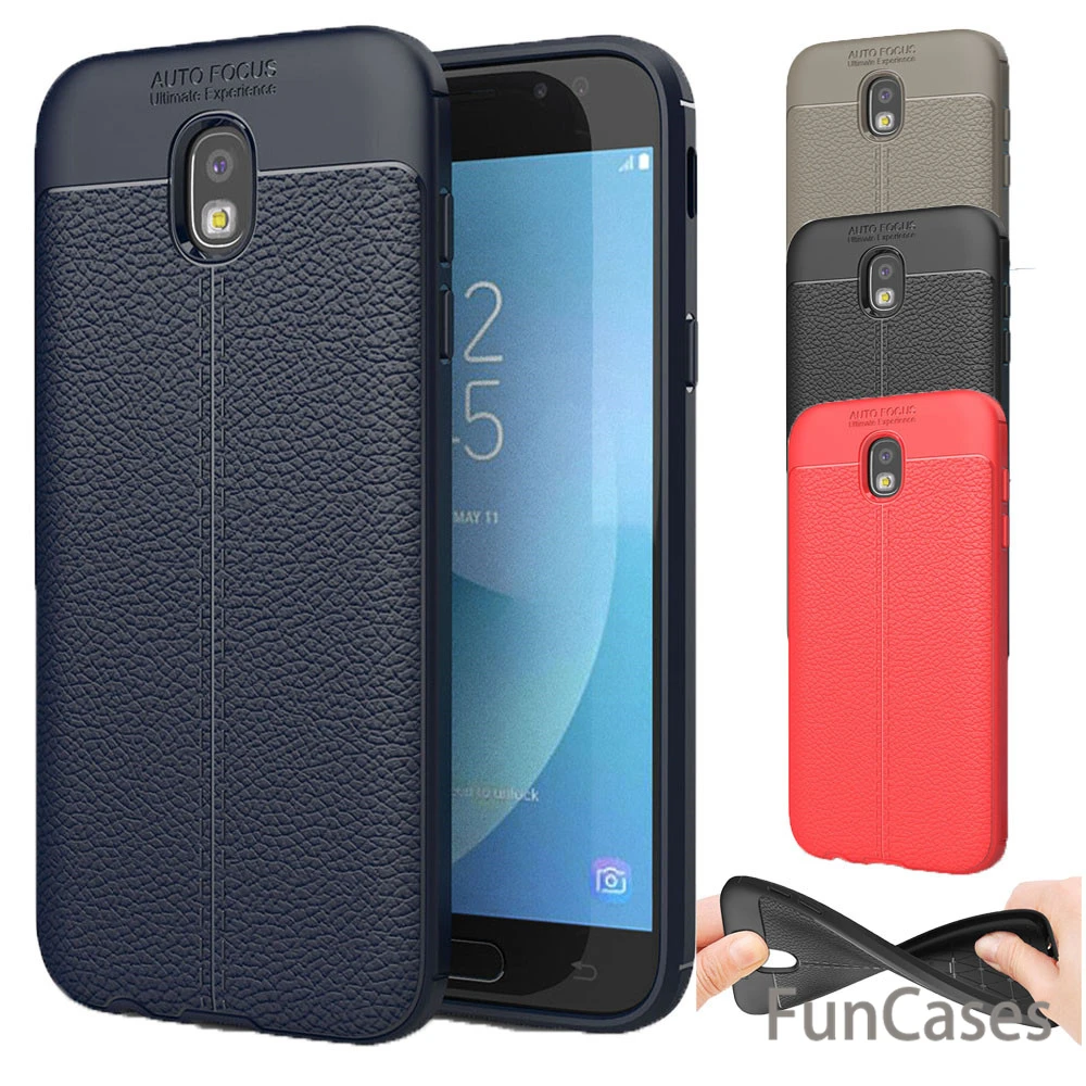 For Samsung J3 2017 Cover Luxury Leather TPU J330 Silicone Cover Case ...