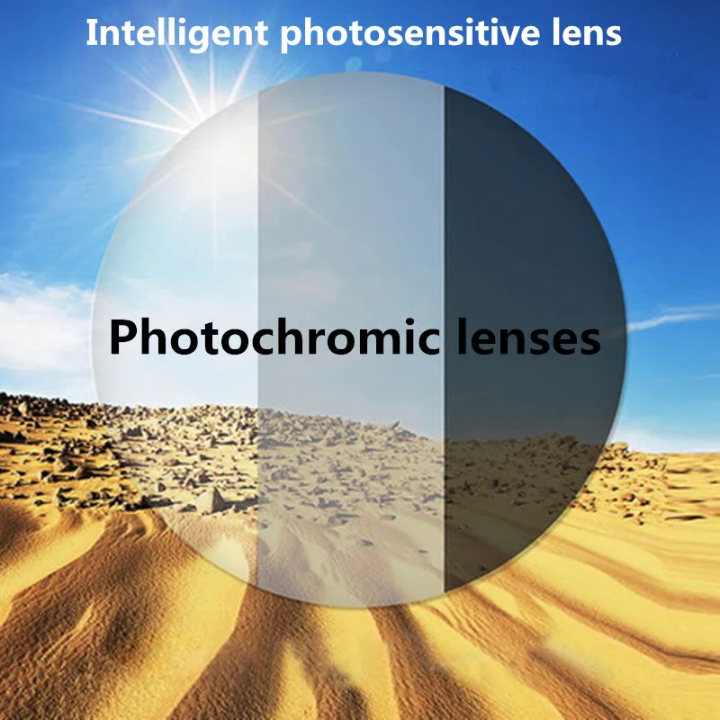 

1.56 1.61 1.67 Index Lens Photochromic Lense Color Changed on the Sun Optical Prescription Eyeglasses Lenses