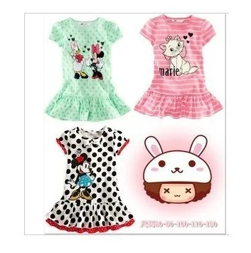 

Retail Baby Girls Dresses Summer Wear Clothes New 2017 Hot Clothing For 1-5yrs Kids Cute Cartoon Dress Pink Blue Black