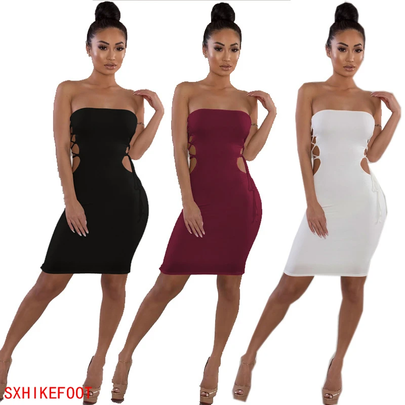 SXHIKEFOOT!!! Explosive female summer wrapped chest strap Slim sexy dress | Женская одежда