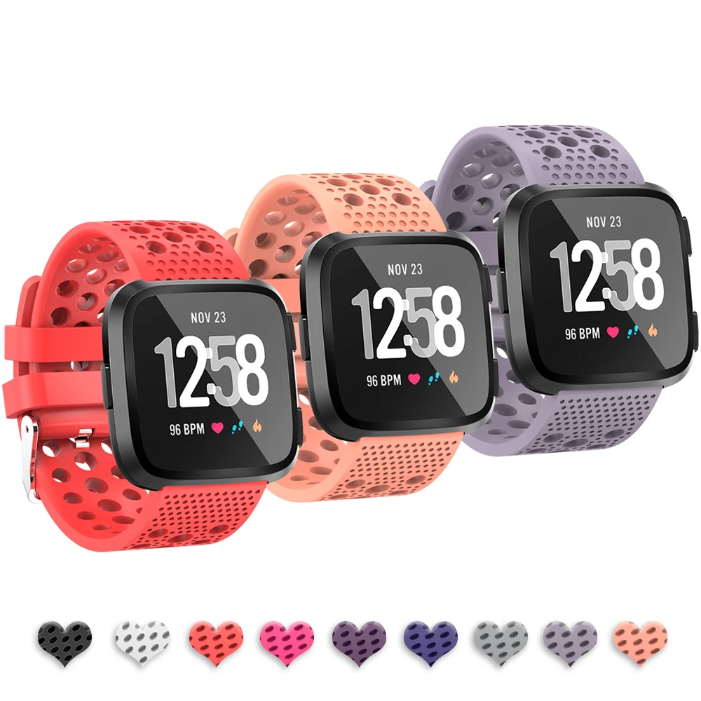 3 цвета SB для Fitbit Versa полосы Fitbit Versa ремешок спортивный материал для Fitbit Versa Smartwatch маленькие большие мужские и женские