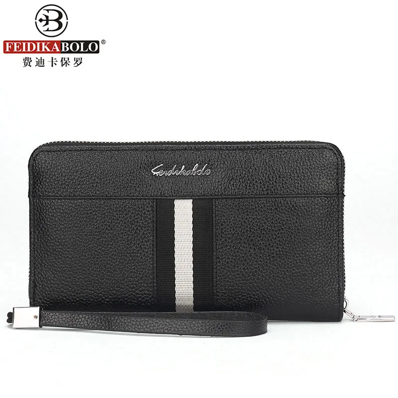 

FEIDIKABOLO Splicing Long Men's Clutch Bag Fashion Boutique Business Phone Bag Simple Personality Casual Multi-card Wallet