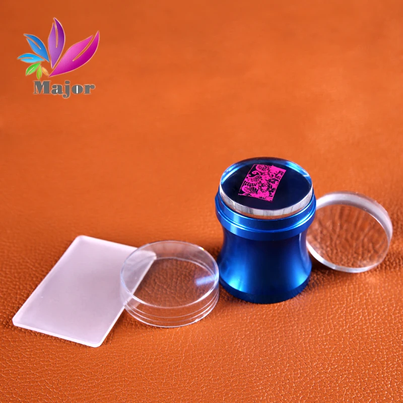 

4CM Big Transparent Jelly Nail Art Stamper Scraper With Cap Silicone Refill Head Polish Print Manicure Stamp