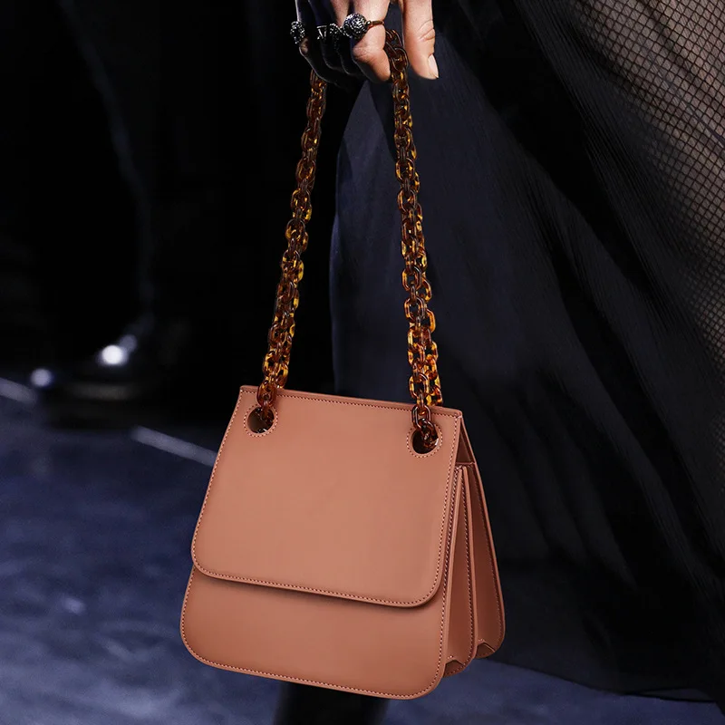 

Original Design Genuine Leather Flap Bag Women's Fashion Handbag Amber Chains Shoulder Strap Elegance Shoulder bag